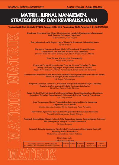 Cover MatriK :  Jurnal Manajemen, Strategi Bisnis, dan Kewirausahaan / Ica Rika Candraningrat