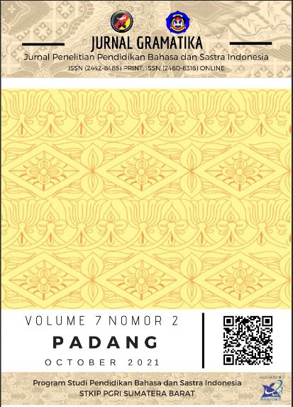 Cover JurnaL GRAMATIKA :  Jurnal Penelitian Pendidikan Bahasa dan Sastra Indonesia / Wahyudi Rahmat