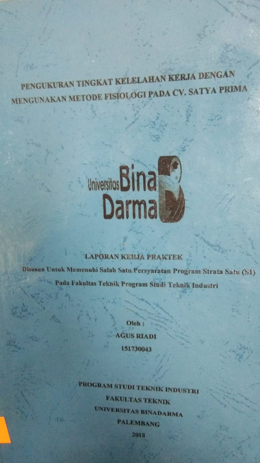 Cover PENENTUAN LAMA WAKTU ISTIRAHAT BERDASARKAN BEBAN KERJA MENGGUNAKAN PENDEKATAN FISIOLOGIS (STUDI KASUS: PDAM TIRTA BETUAH) / ARVAN BUDI HERIYANTO M
