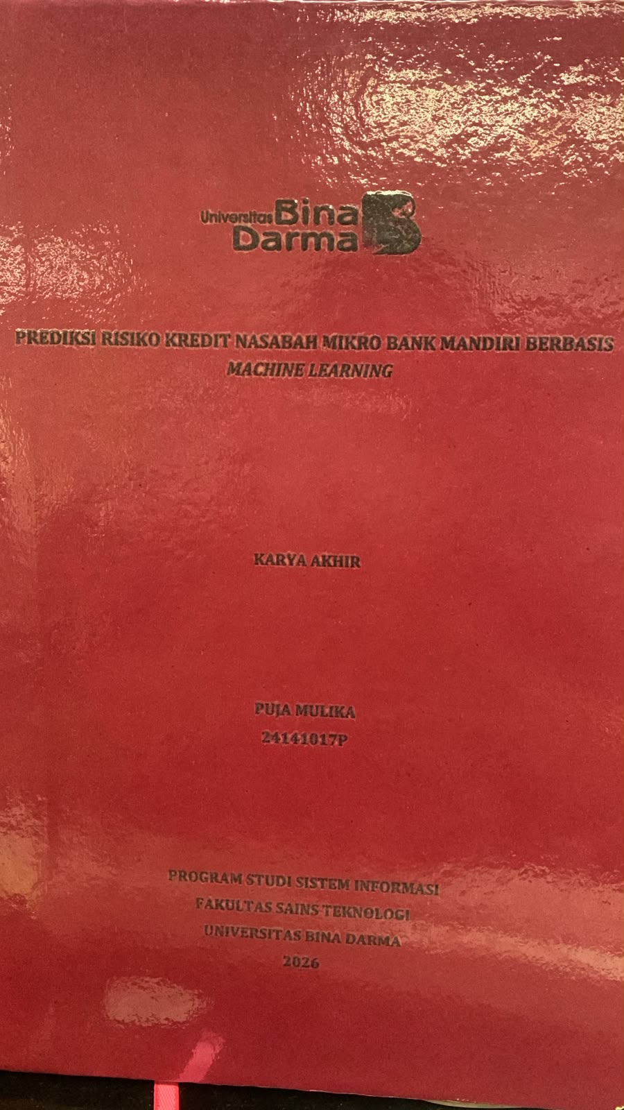 Cover Prediksi Risiko Kredit Nasabah Mikro Bank Mandiri Berbasis Machine Learning / Puja Mulika