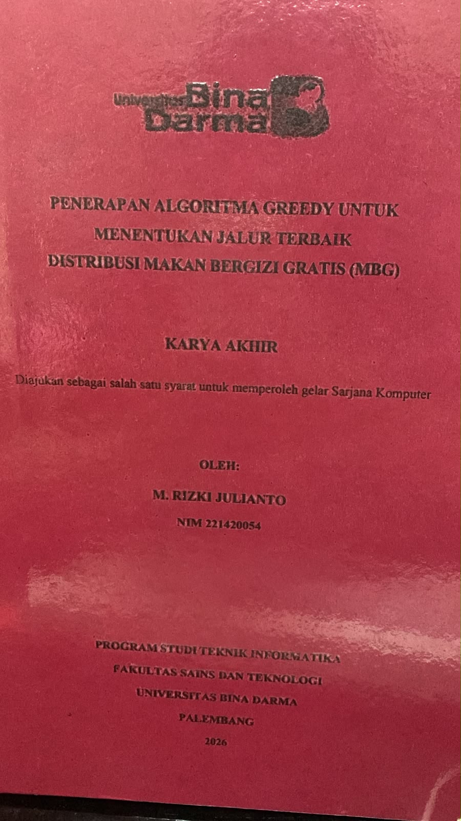 Cover Penerapan Algoritma Greedy untuk Menentukan Jalur Terbaik Distribusi Makan Bergizi Gratis (MBG) / M.Rizki Julianto