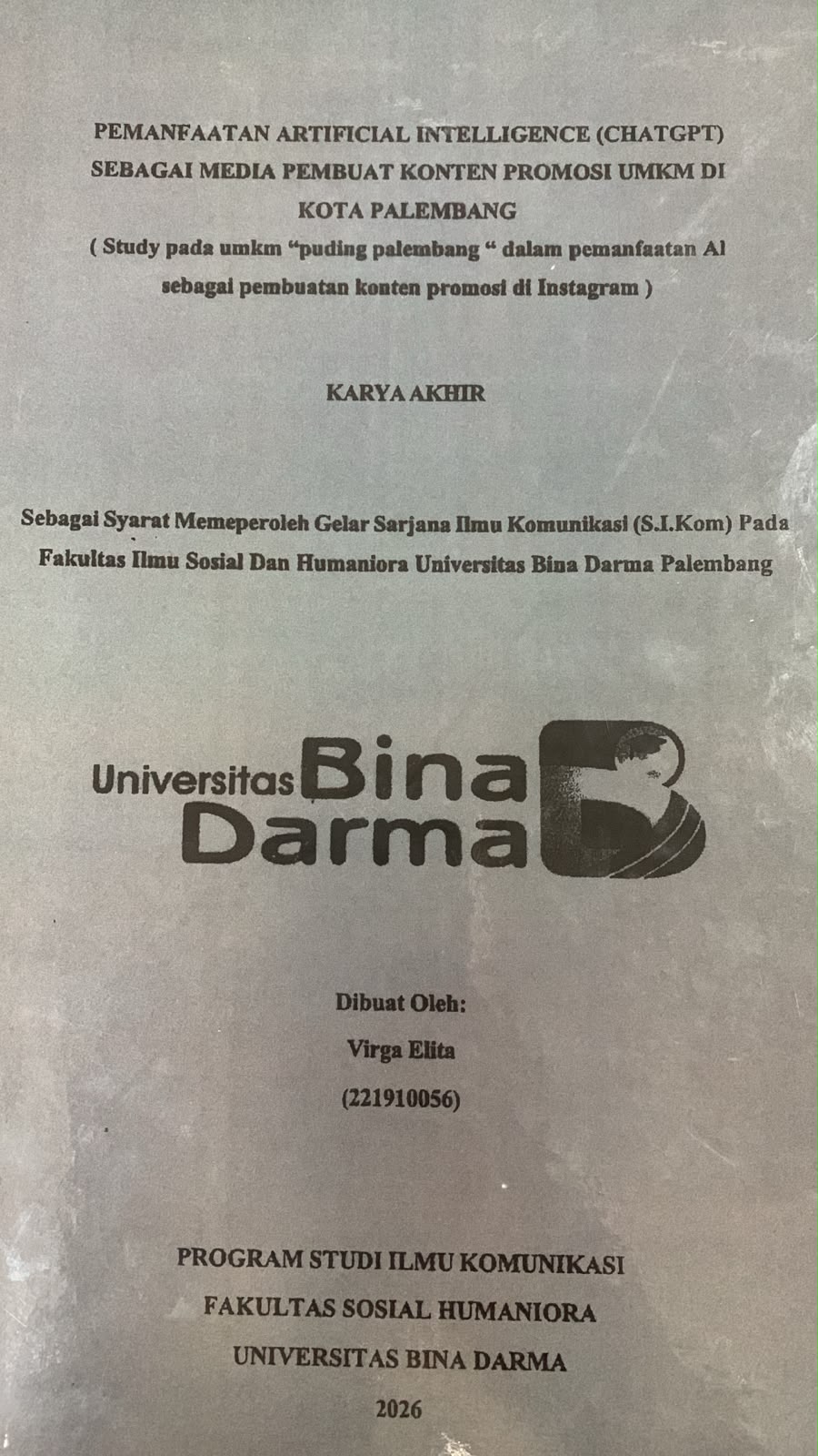 Cover Pemanfaatan Artificial Intelligence (ChatGPT) / Virga Elita