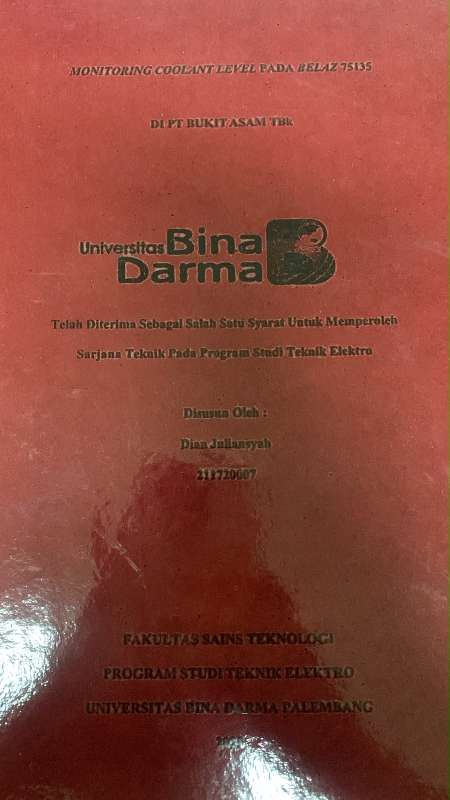 Cover Monitoring Coolant Level pada Belaz 75135 / Dian Juliansyah