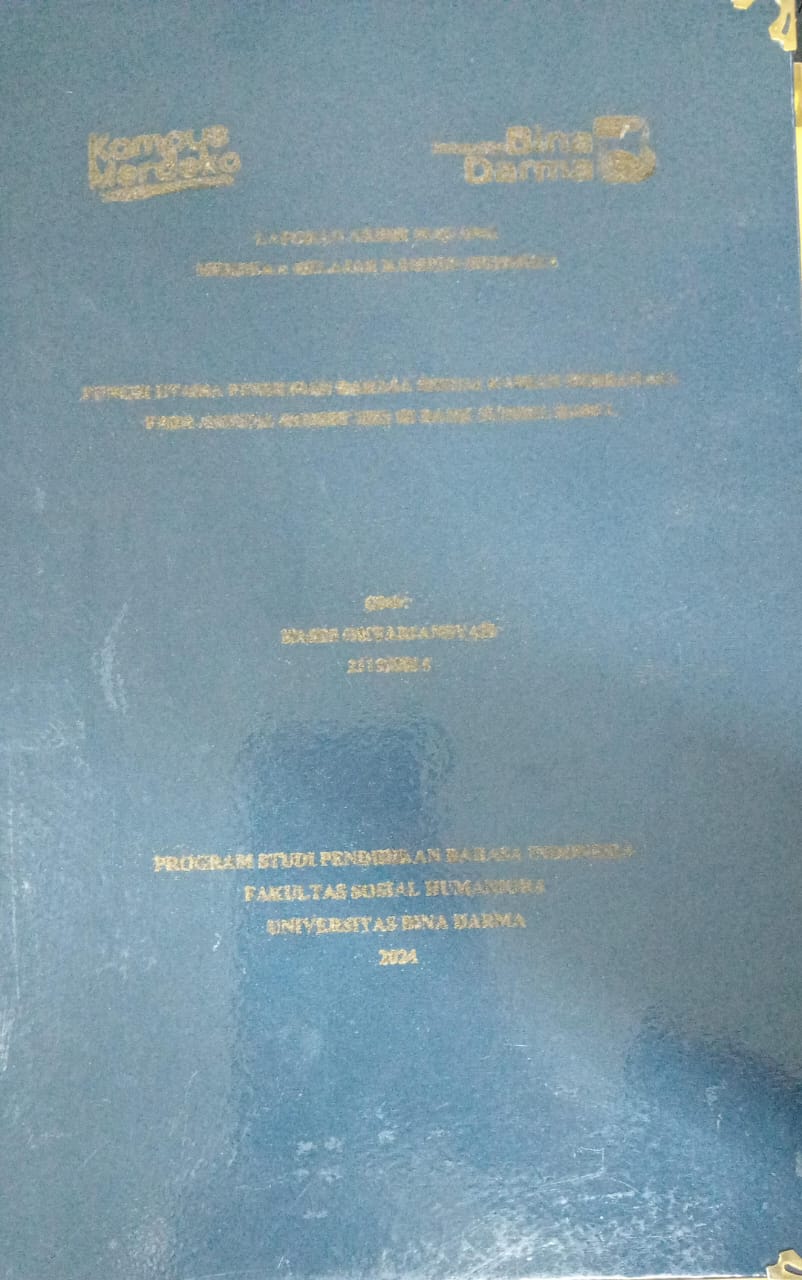 Cover FUNGSI UTAMA PENULISAN BAHASA SESUAI KAIDAH BERBAHASA PADA ANNUAL REPORT 2023 DI BANK SUMSEL BABEL / Haris Oktariansyah